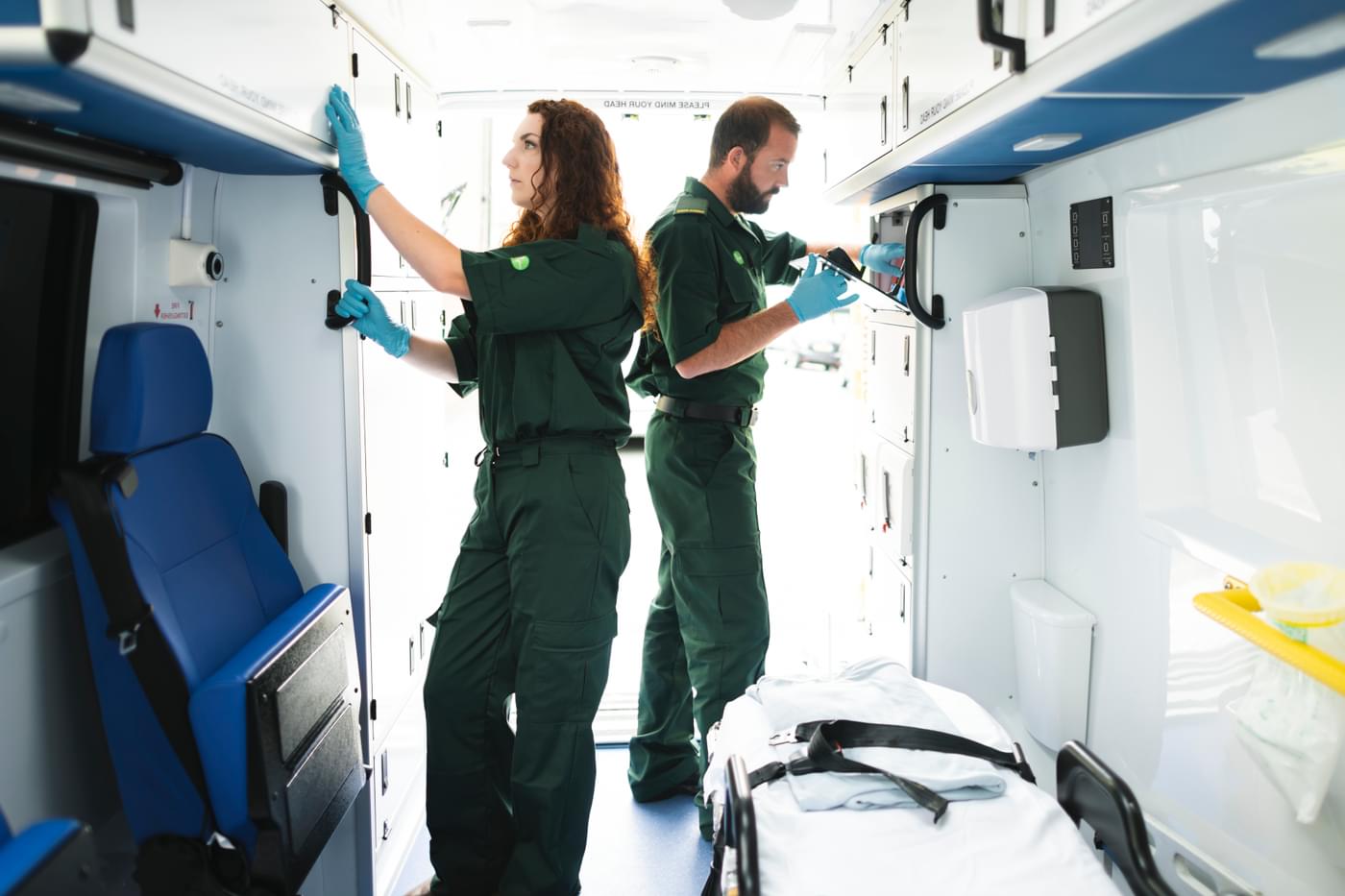 paramedic1 team checking equipment in an ambulance 2022 09 16 08 00 46 utc Omda 04